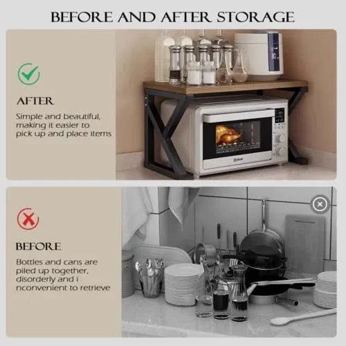 3-Tier Kitchen Rack with Hooks - Multi-Purpose Storage Solution - Mel Store
