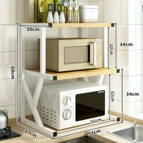 3-Tier Kitchen Rack with Hooks - Multi-Purpose Storage Solution - Mel Store
