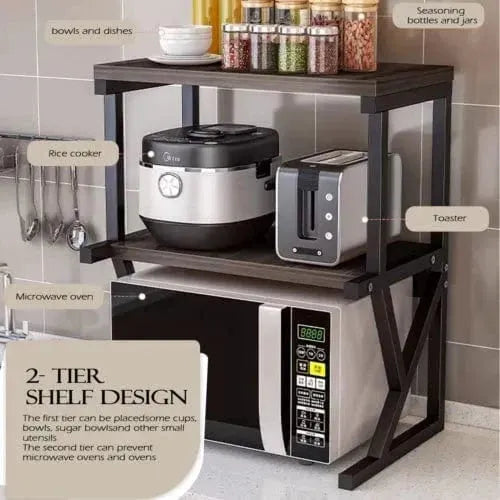 3-Tier Kitchen Rack with Hooks - Multi-Purpose Storage Solution - Mel Store