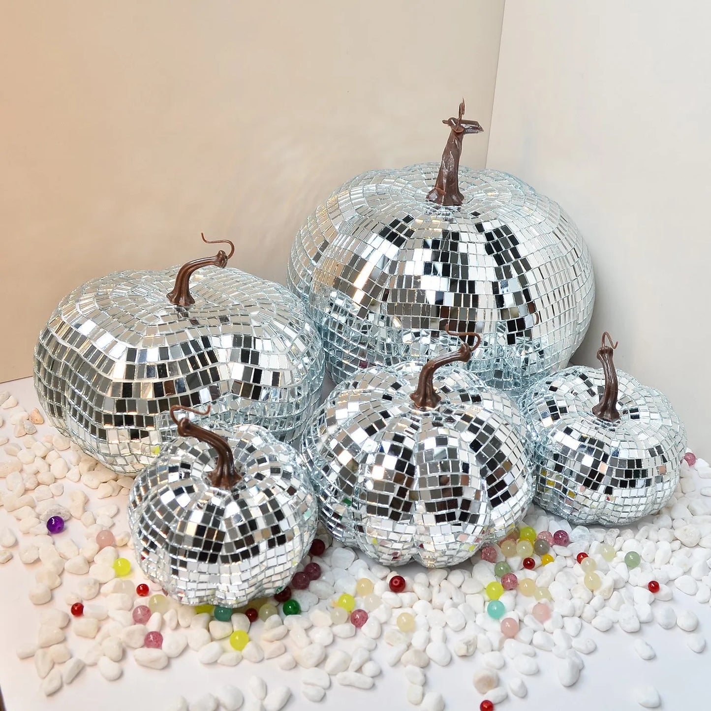 Pumpkin Ball Halloween Decoration - Mirror Glass Prop for Home and Photography