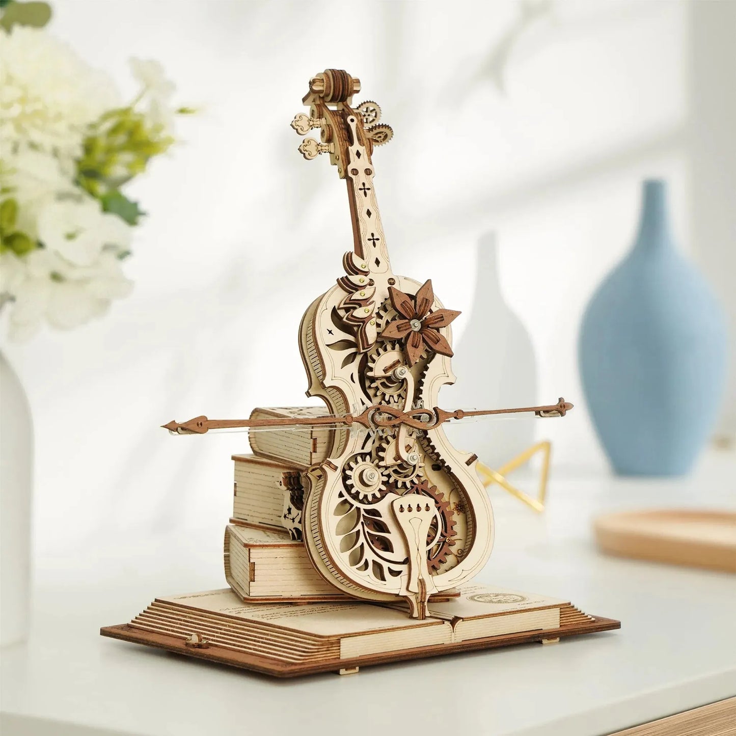 Robotime ROKR Magic Cello Music Box - Moveable STEM 3D Wooden Puzzle Creative Toy AMK63 - Mel Store