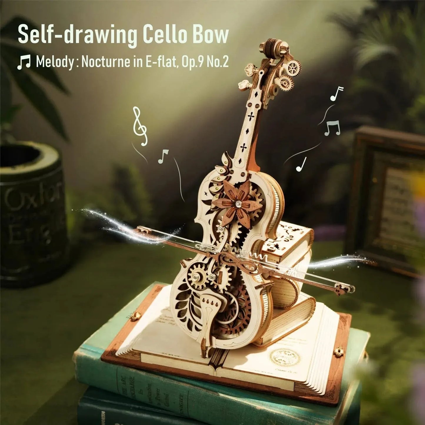 Robotime ROKR Magic Cello Music Box - Moveable STEM 3D Wooden Puzzle Creative Toy AMK63 - Mel Store