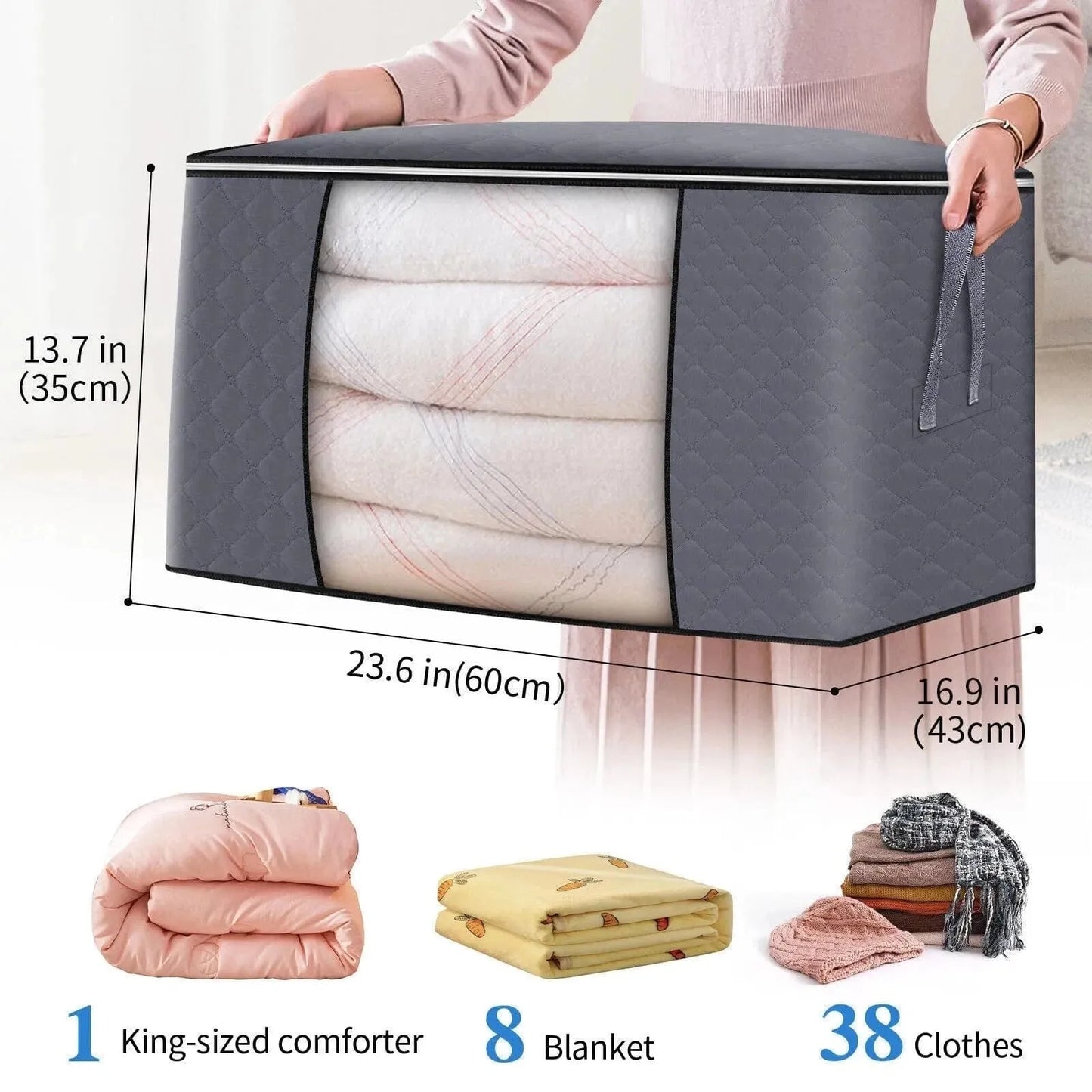 4Pcs Clothes Storage Bags Zipped Organizer - Mel Store