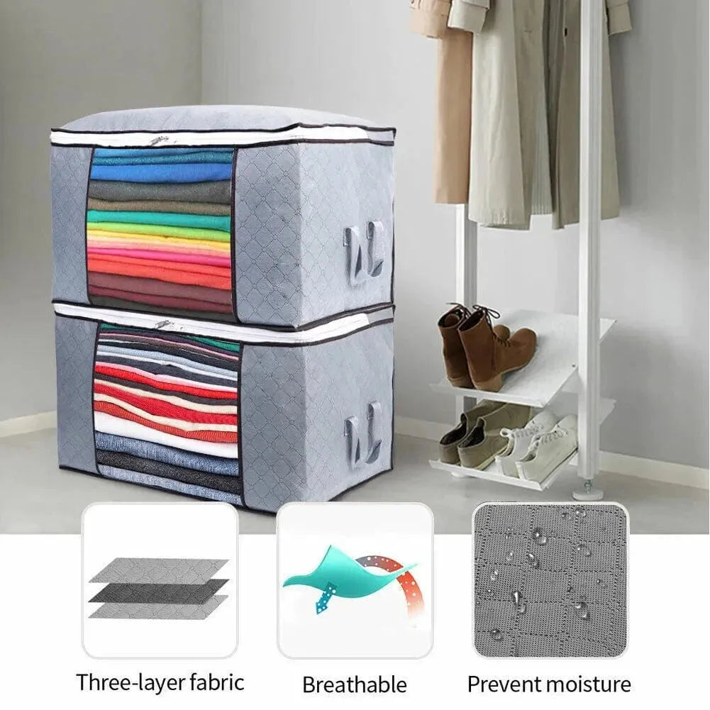 4Pcs Clothes Storage Bags Zipped Organizer - Mel Store