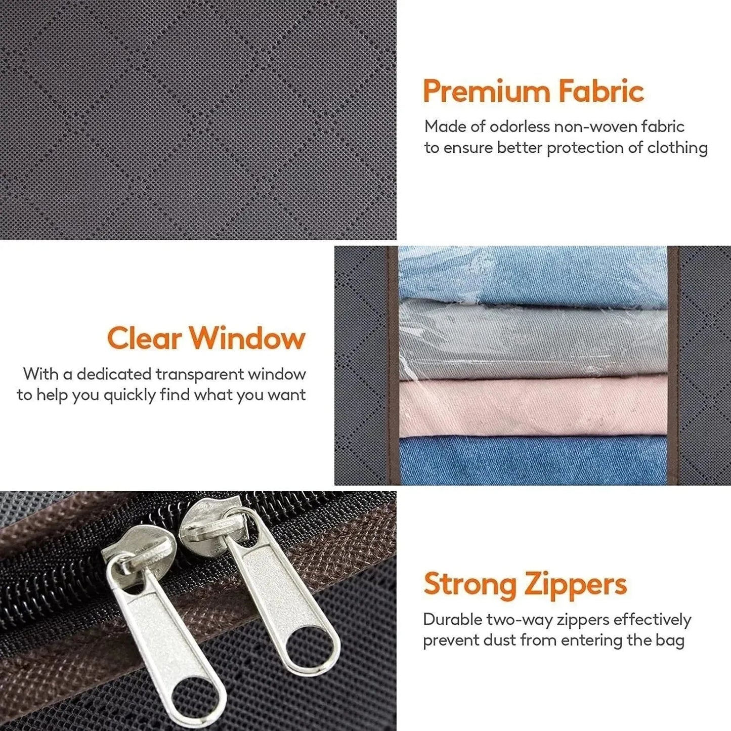 4Pcs Clothes Storage Bags Zipped Organizer - Mel Store