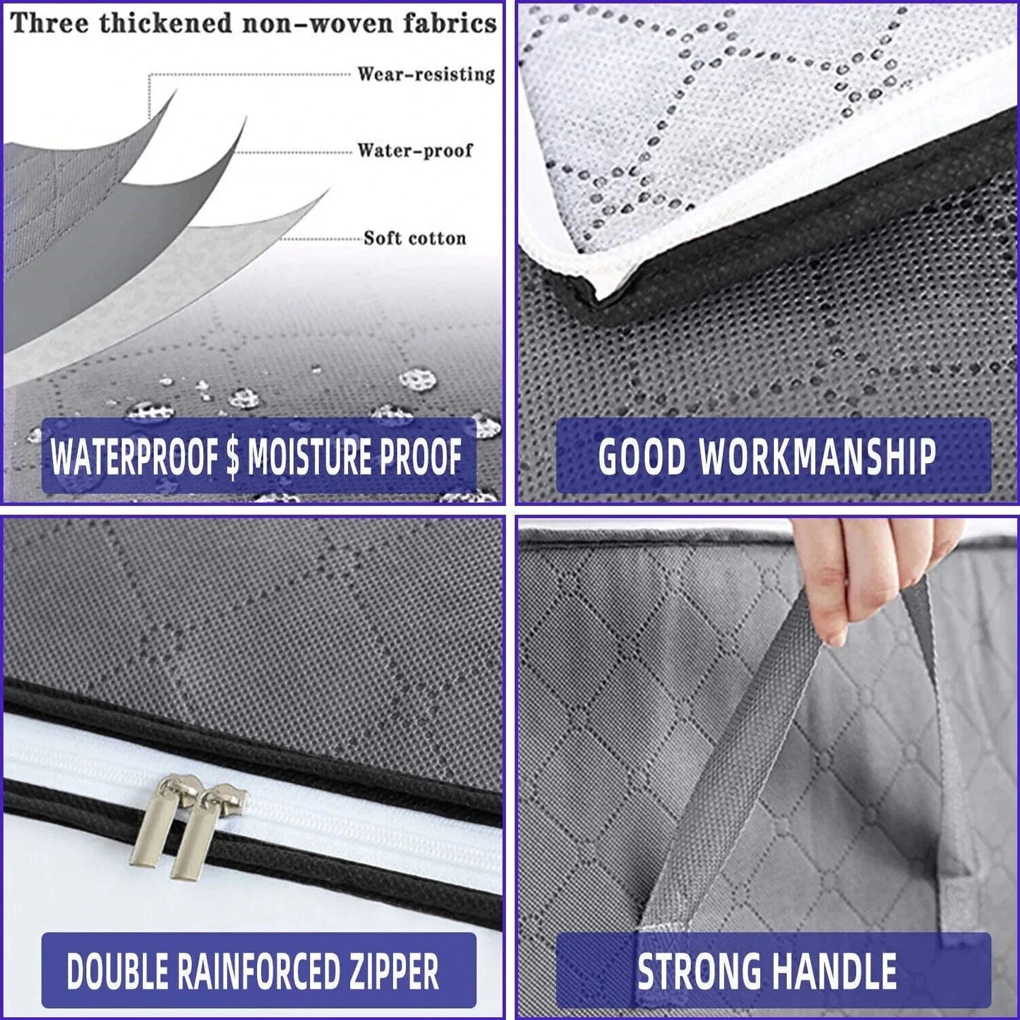 4Pcs Clothes Storage Bags Zipped Organizer - Mel Store