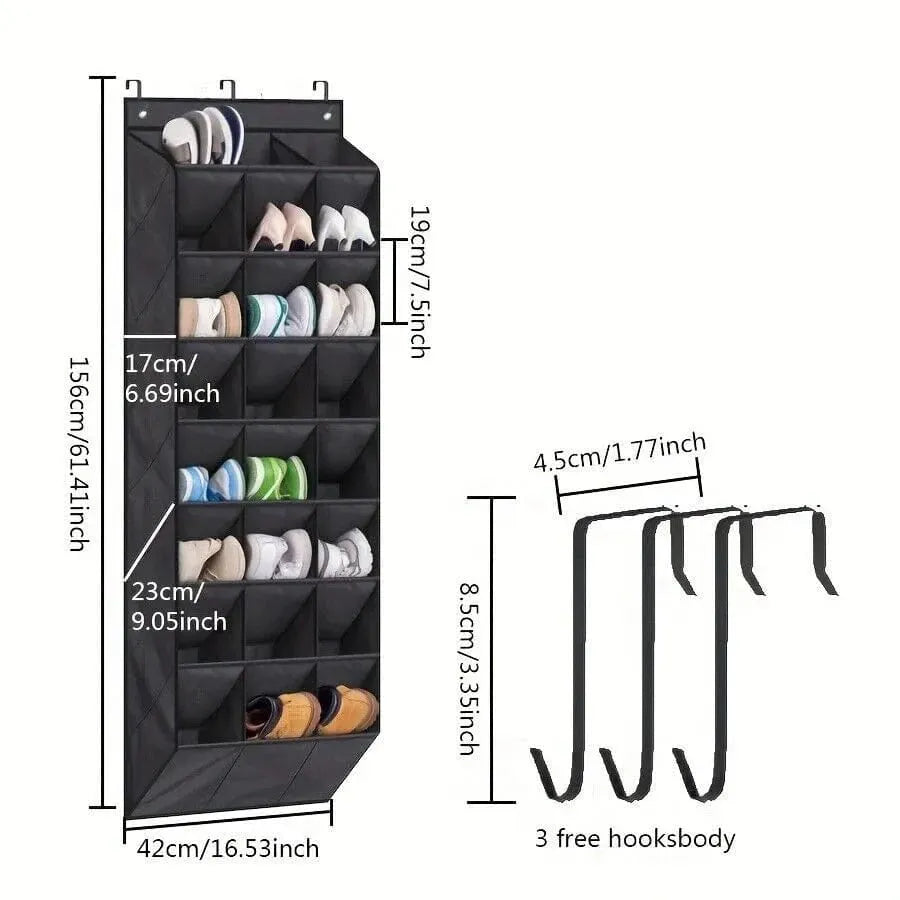 24 Pocket Shoe Organizer - Over Door Rack for Efficient Storage - Mel Store
