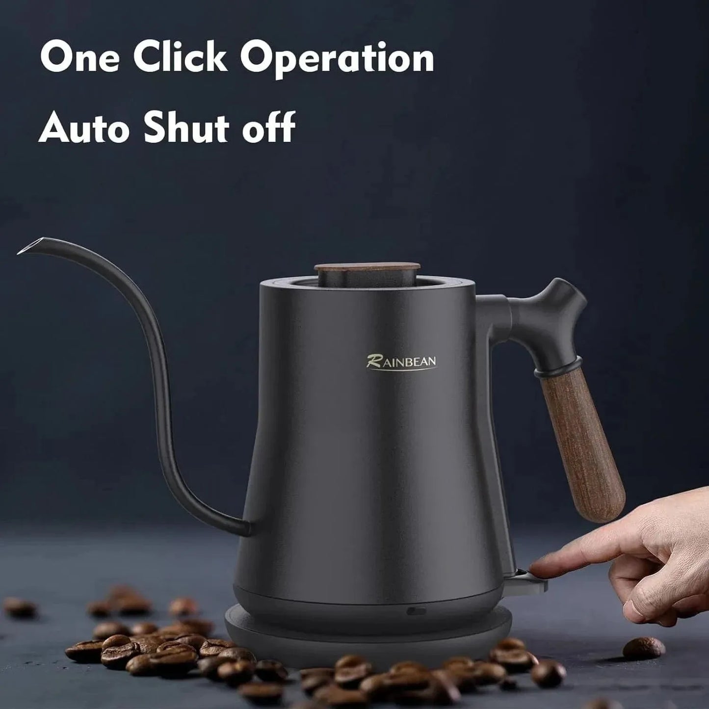 Gooseneck Electric Kettle for Perfect Pour Over Coffee and Tea, Stainless Steel Inner, Rapid Heating, Auto Shutoff UK - Mel Store