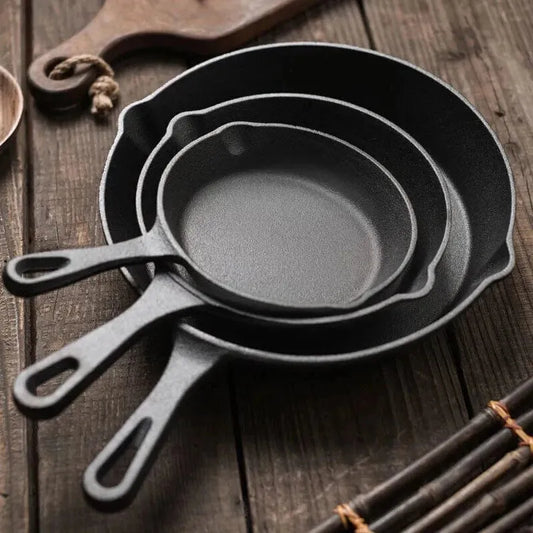 Set of 3 Pre-Seasoned Cast Iron Skillet Set - Non Stick Griddle Cooking Pan - Mel Store