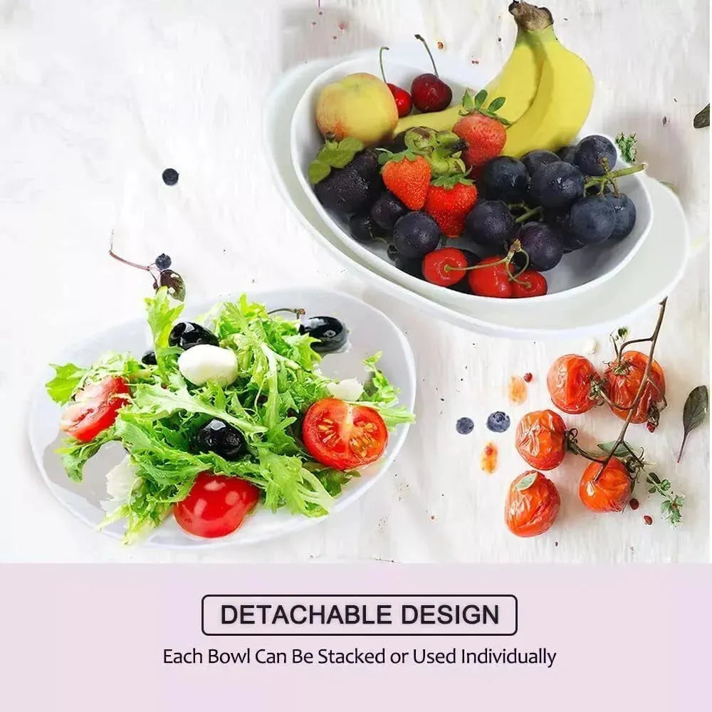 Multifunction Fruit Bowl - 3-Tier Ceramic Countertop Basket for Fruits and Vegetables - Mel Store