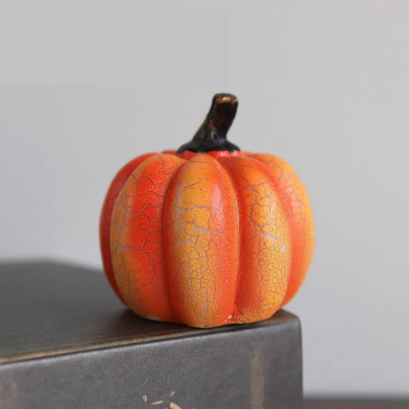 Halloween Pumpkin Lantern LED Candle Lamp - Luminous Resin Pumpkin Decoration