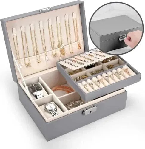 Grey Jewellery Box Organizer - Mel Store