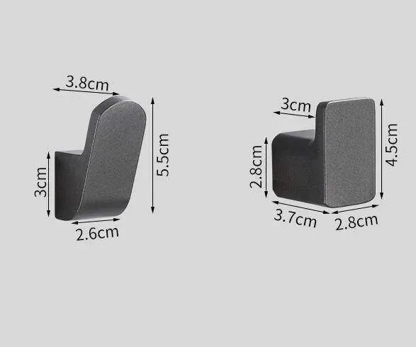 Gun Gray Space Aluminium Hook - Thickened Design for Durability - Mel Store