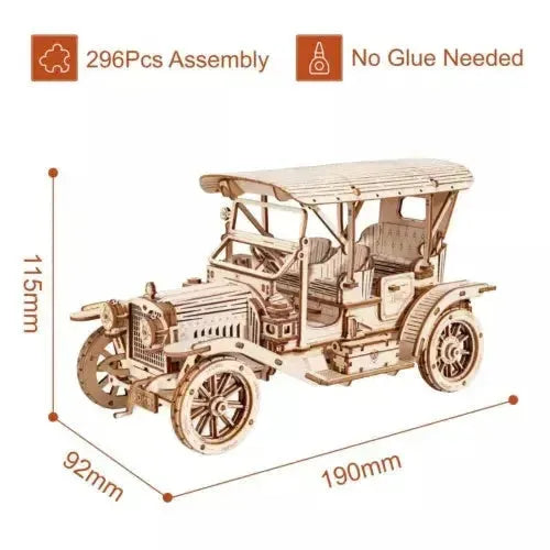 ROKR 3D Wooden Puzzle Vintage Car MC801 DIY Model Building Toys for Teens - Mel Store