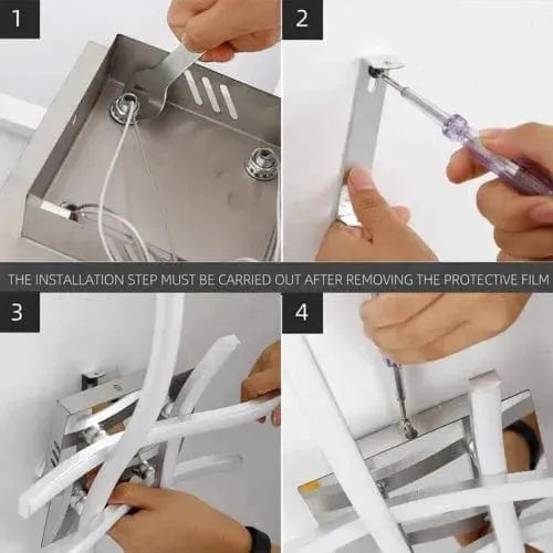 Modern LED Ceiling Light 4 Wave Design for Kitchen, Living Room, and Bedroom - Dimmable Lamp - Mel Store
