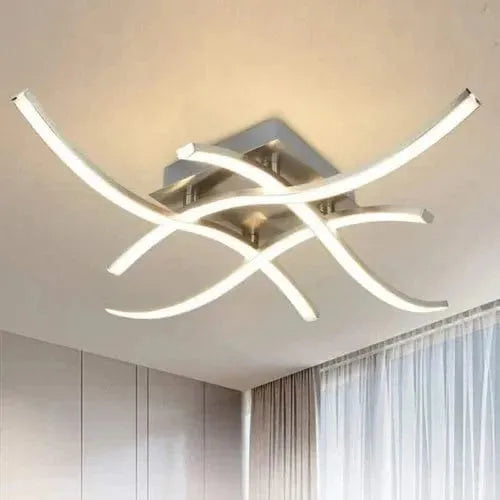 Modern LED Ceiling Light 4 Wave Design for Kitchen, Living Room, and Bedroom - Dimmable Lamp - Mel Store