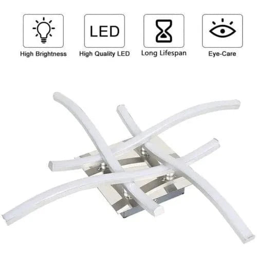 Modern LED Ceiling Light 4 Wave Design for Kitchen, Living Room, and Bedroom - Dimmable Lamp - Mel Store