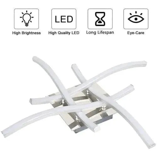 Modern LED Ceiling Light 4 Wave Design for Kitchen, Living Room, and Bedroom - Dimmable Lamp - Mel Store