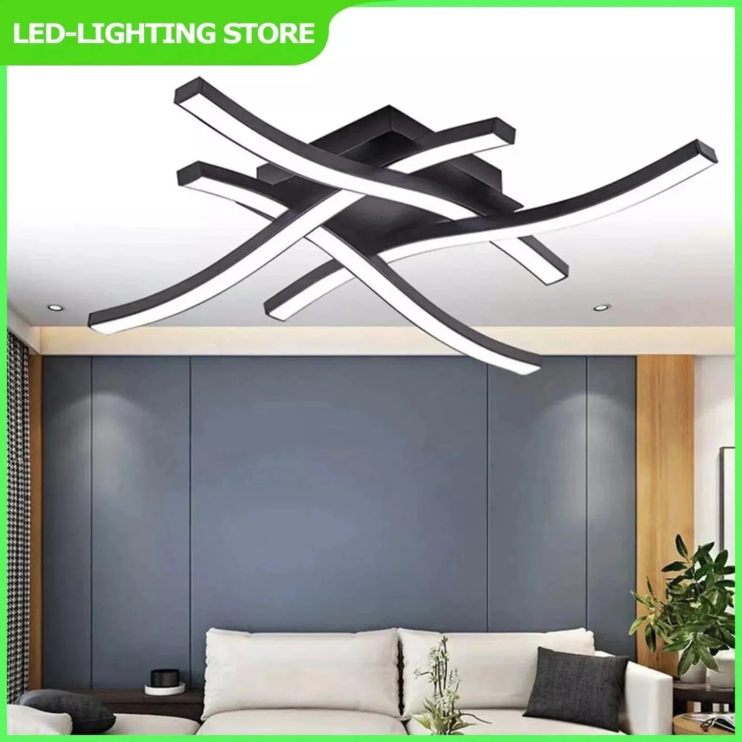 Modern LED Ceiling Light 4 Wave Design for Kitchen, Living Room, and Bedroom - Dimmable Lamp - Mel Store