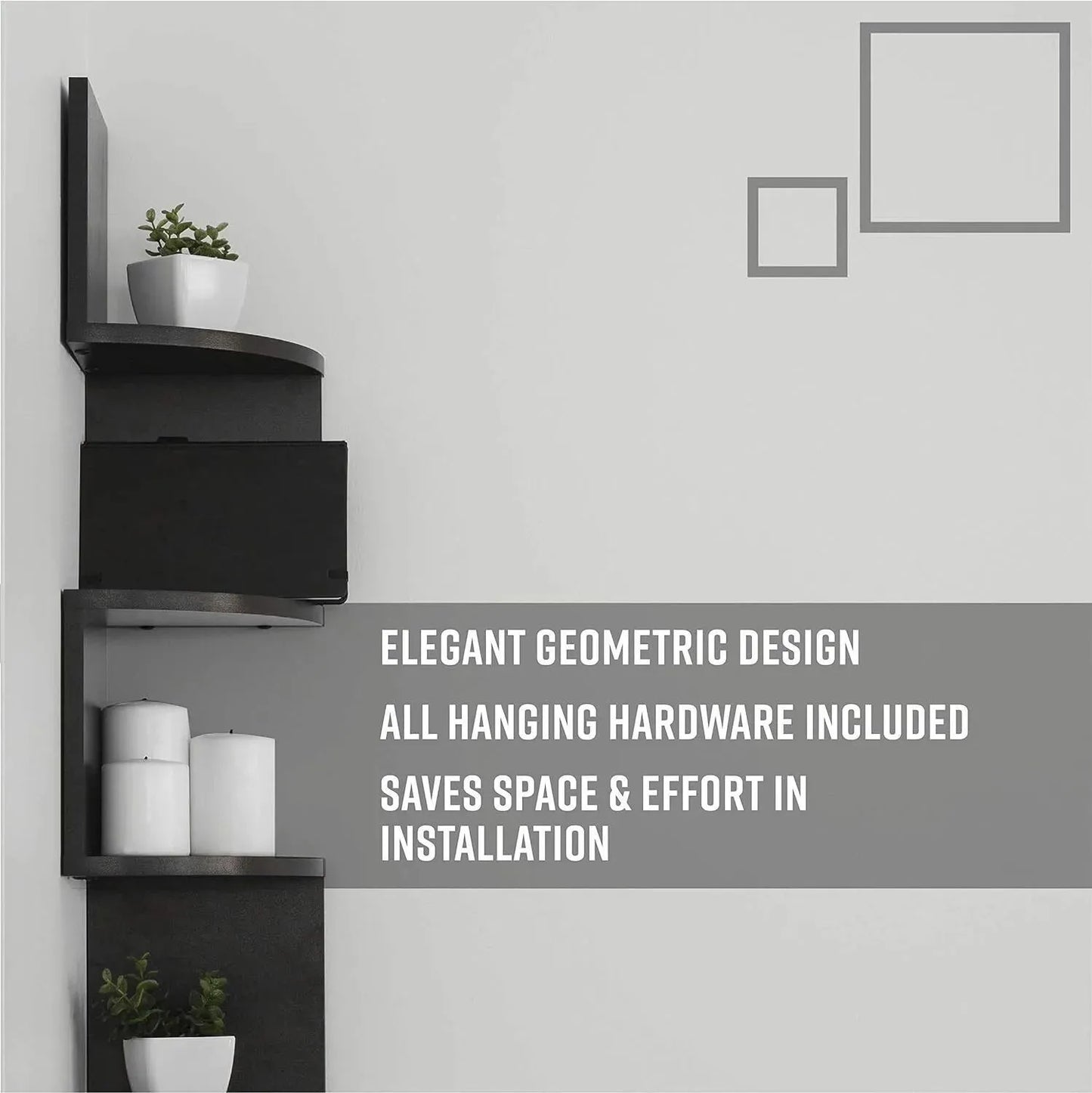 New 5 Tier Floating Wall Shelves Corner Shelf Storage Display Bookcase Unit - Mel Store