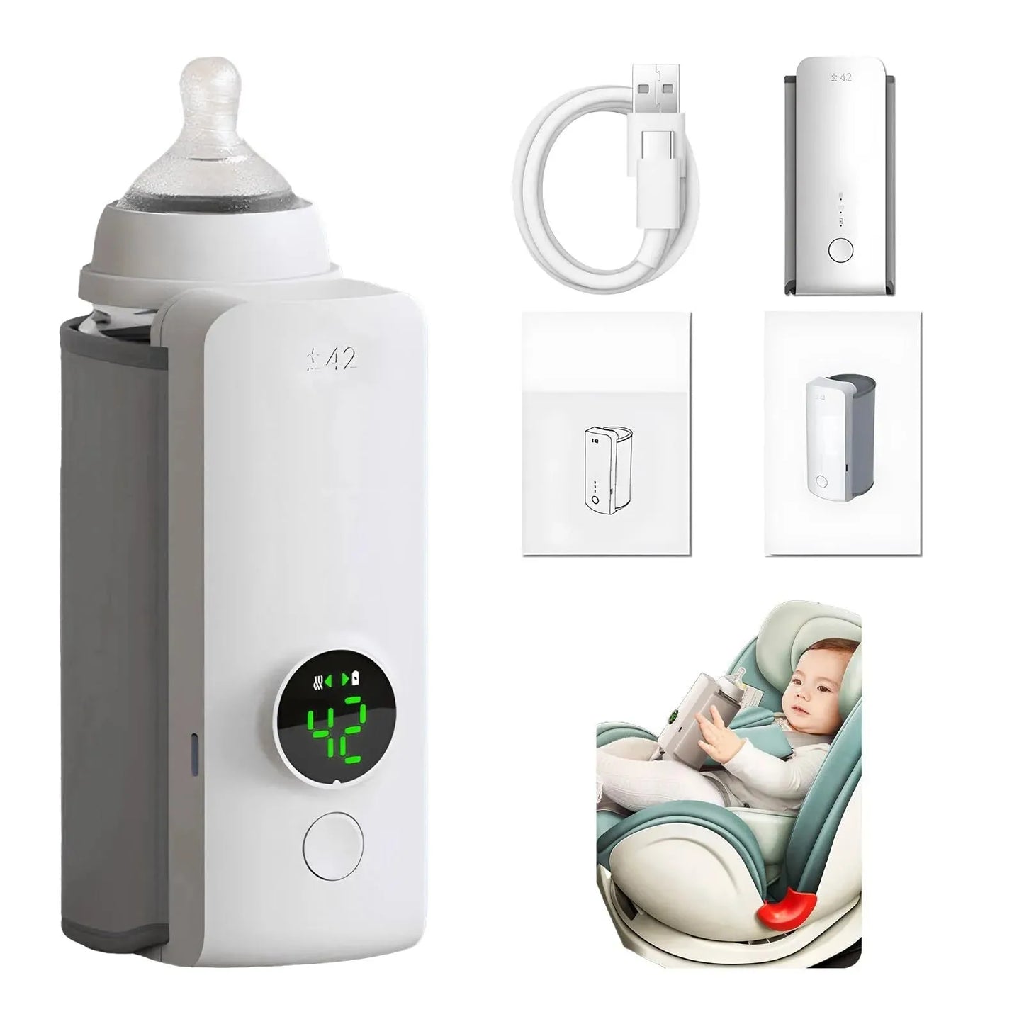 Portable Baby Bottle Warmer - Wireless and Rechargeable for On-the-Go Convenience - Mel Store