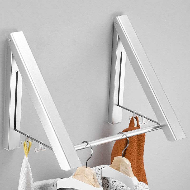 Punch Free Drying Rack - Space Aluminum Foldable Invisible Thick Clothes Drying Rack - Mel Store