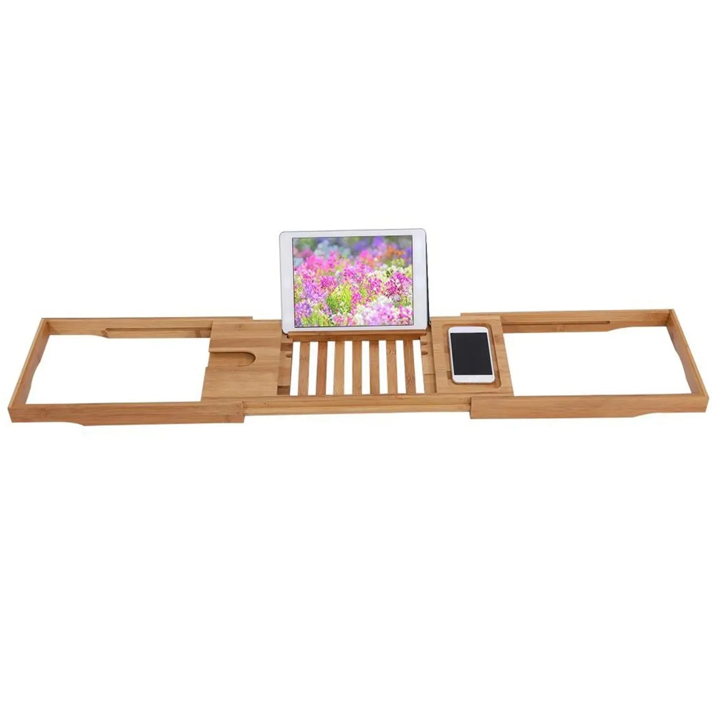 Extendable Bamboo Bathtub Rack - Mel Store
