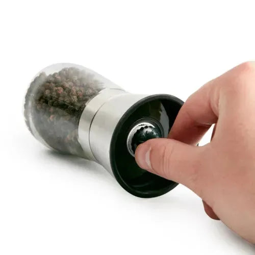 Pepper and Salt Grinder Set - 2x Adjustable Stainless Steel Mill Shakers for Coarse Grinding - Mel Store