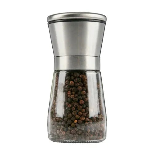 Pepper and Salt Grinder Set - 2x Adjustable Stainless Steel Mill Shakers for Coarse Grinding - Mel Store