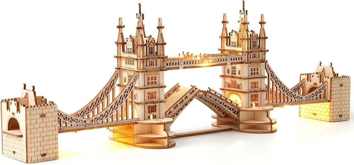 ROBOTIME London Tower Bridge 3D Puzzle Wooden Model Kit - Mel Store