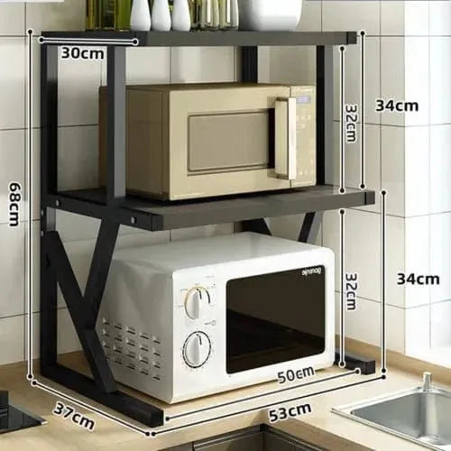 3-Tier Kitchen Rack with Hooks - Multi-Purpose Storage Solution - Mel Store