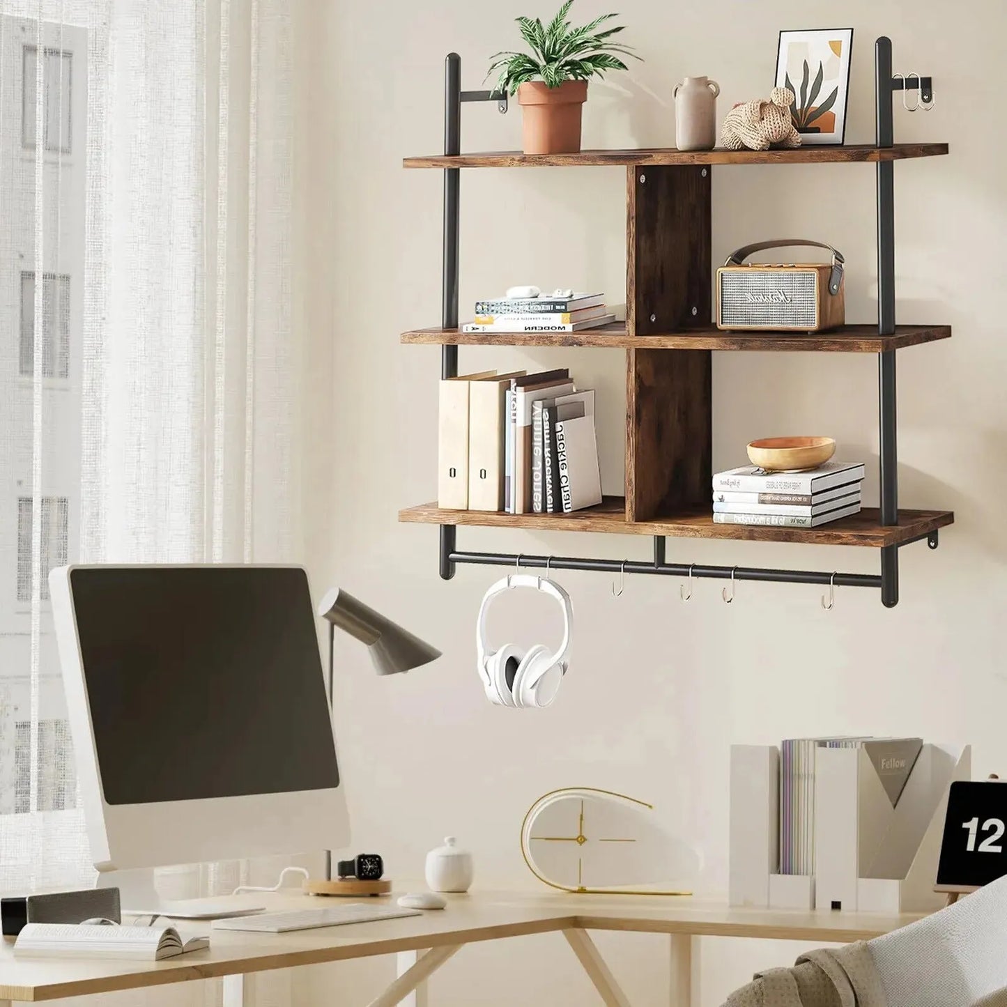 3 Tier Floating Shelf - Stylish Wall Mounted Storage Solution - Mel Store