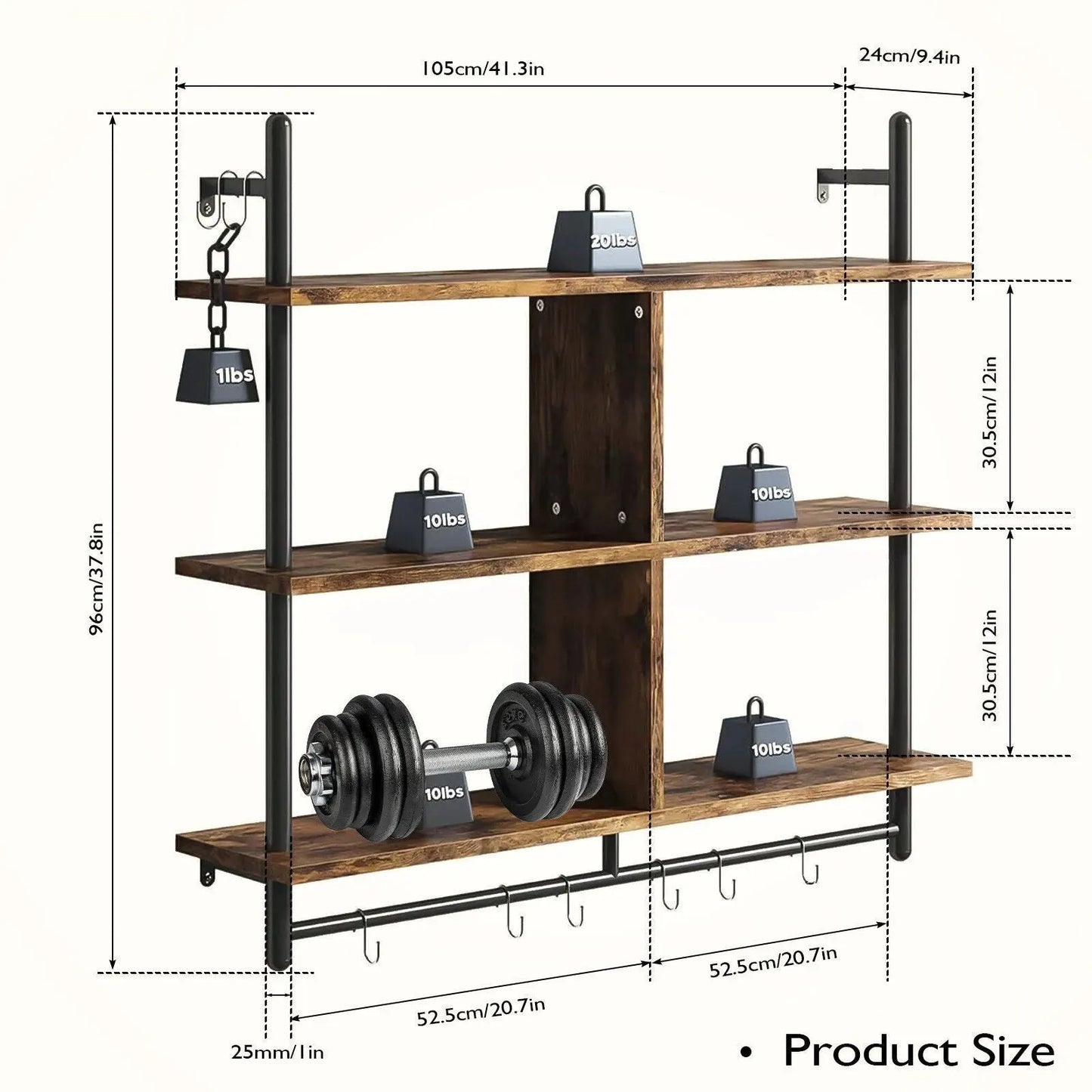 3 Tier Floating Shelf - Stylish Wall Mounted Storage Solution - Mel Store