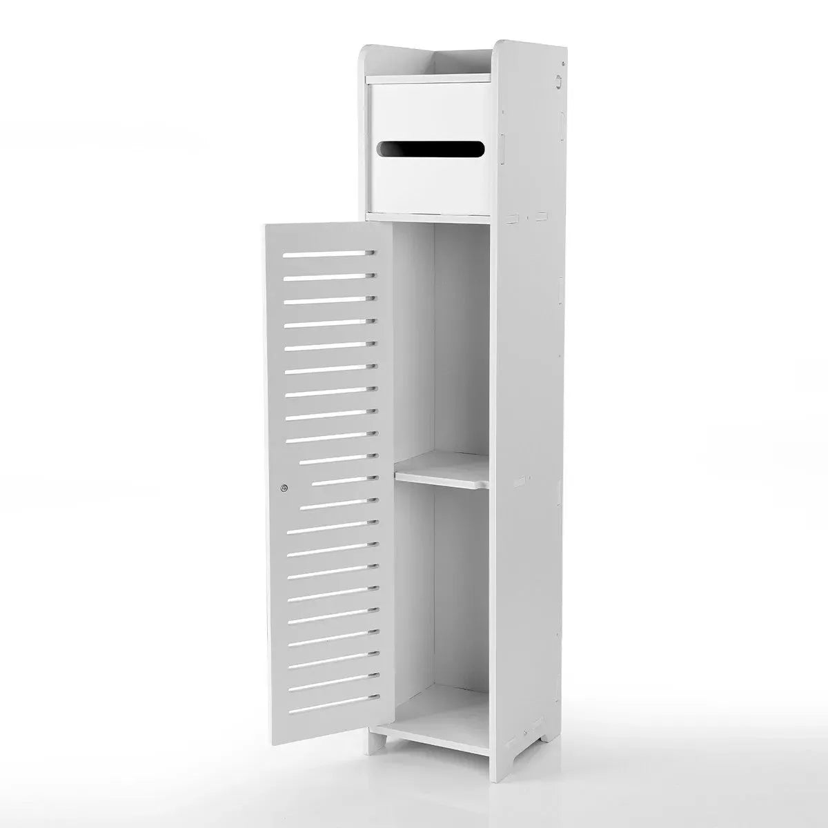Wooden Toilet Paper Holder Freestanding Bathroom Storage Cabinet - Mel Store