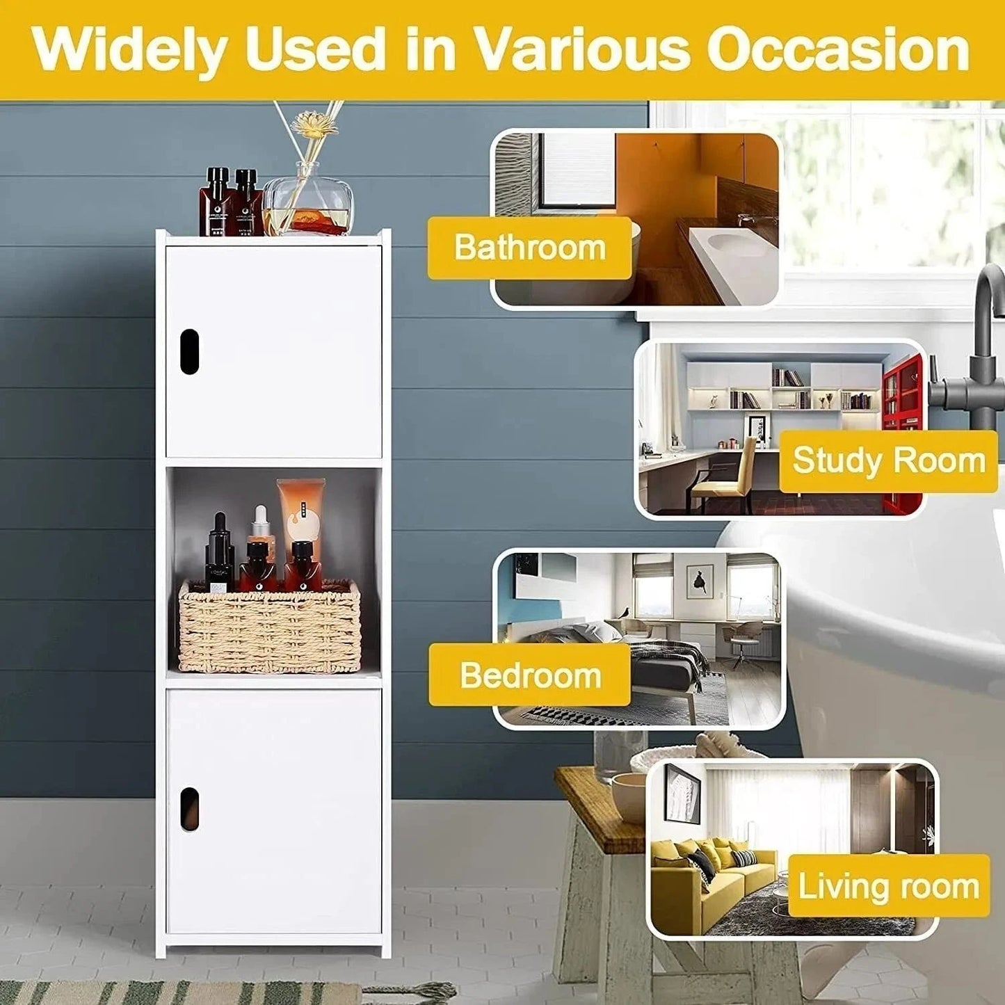 Waterproof Bathroom Cabinet - Free Standing Storage Solution - Mel Store