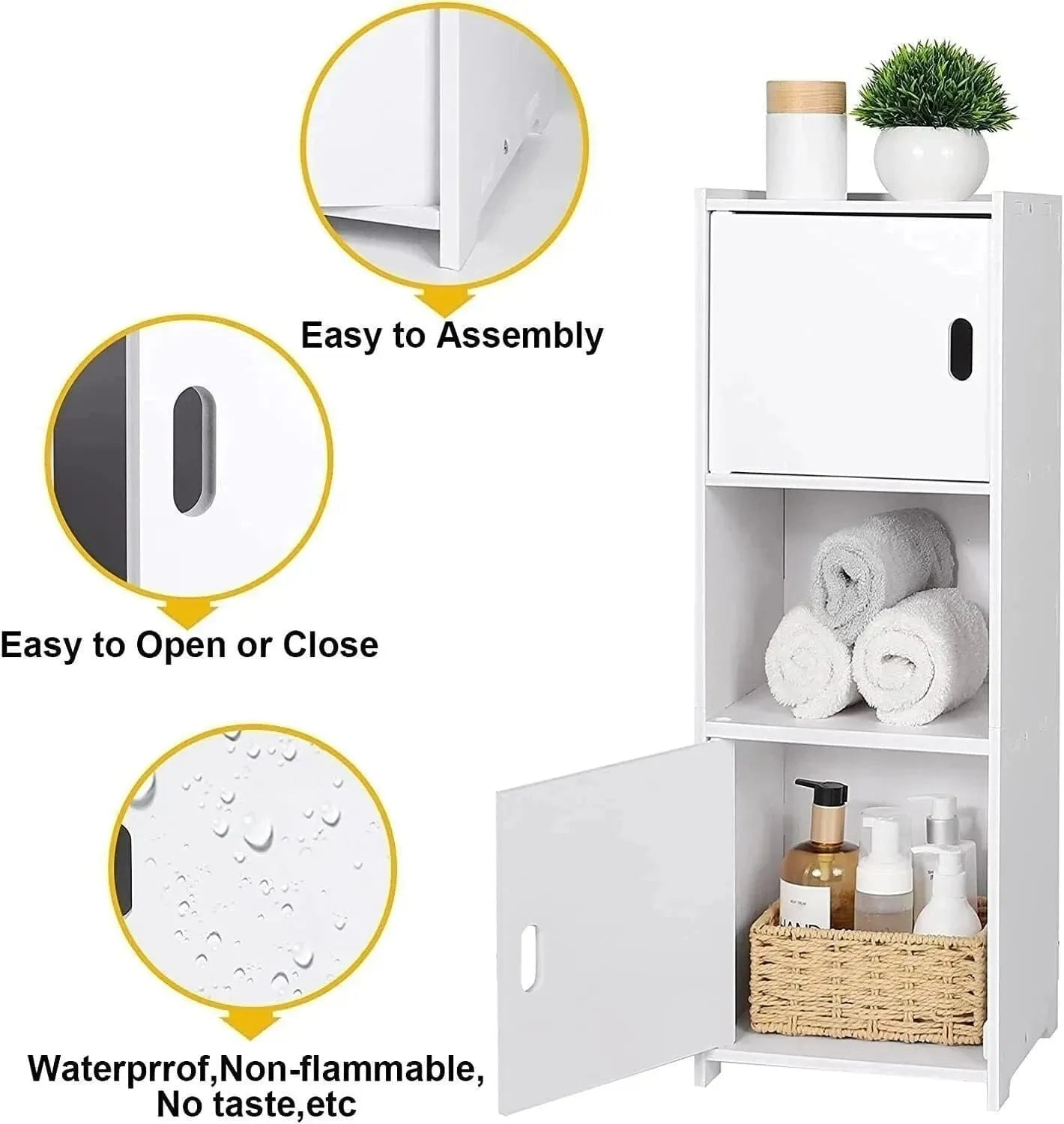 Waterproof Bathroom Cabinet - Free Standing Storage Solution - Mel Store