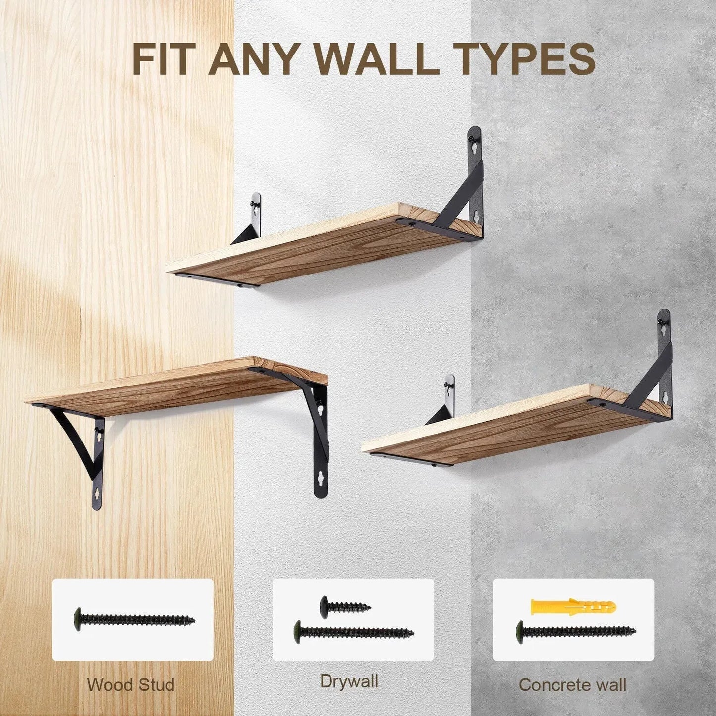 2x Wooden Floating Shelves - Mel Store