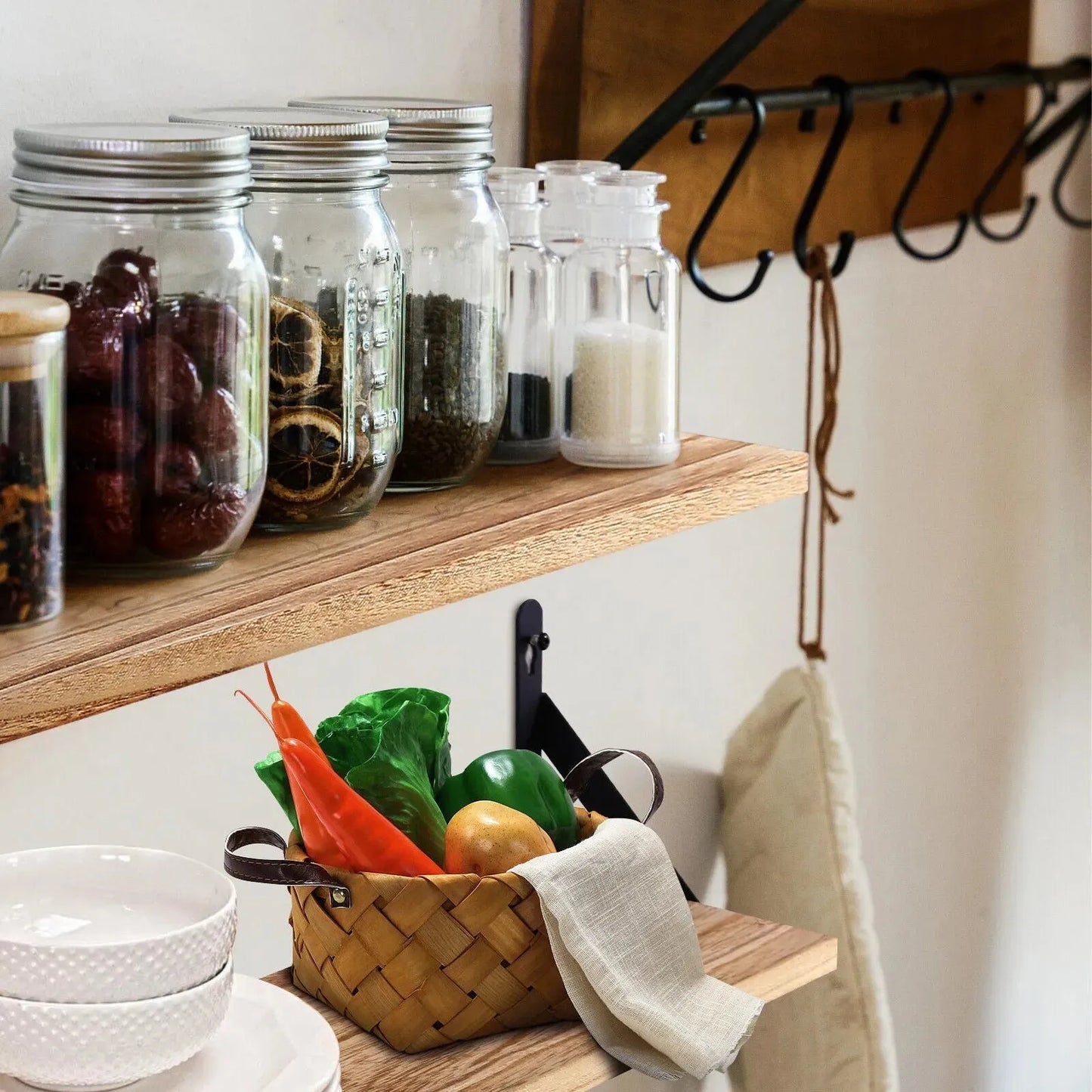 2x Wooden Floating Shelves - Mel Store