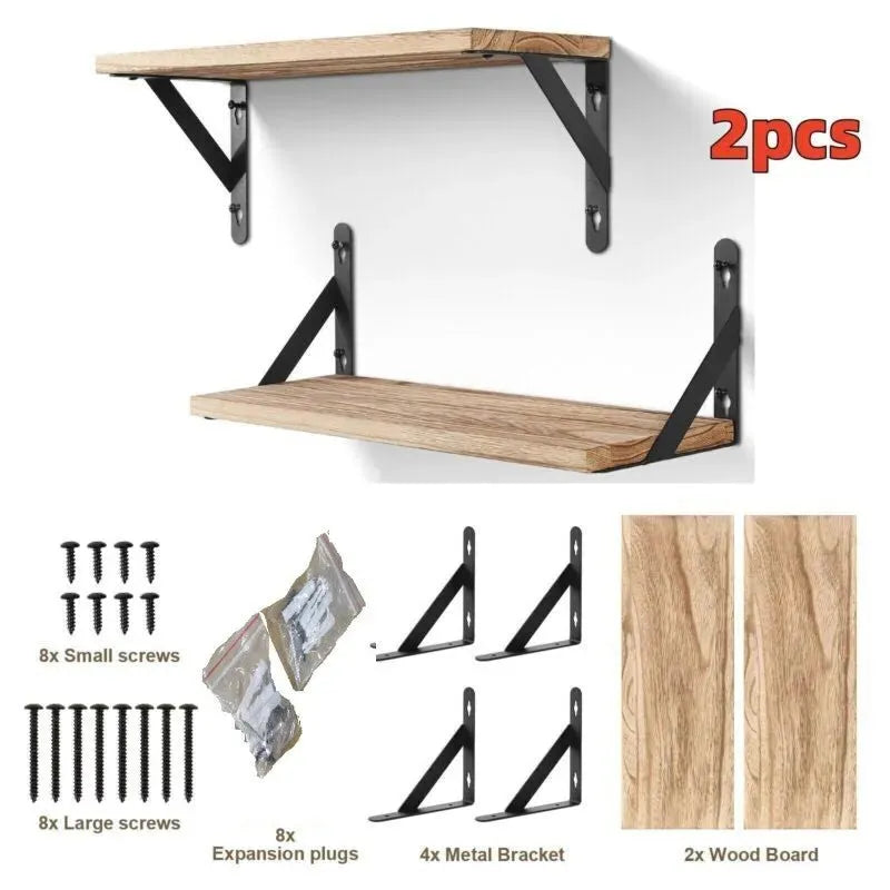 2x Wooden Floating Shelves - Mel Store