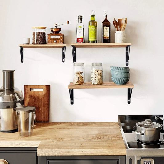 2x Wooden Floating Shelves - Mel Store