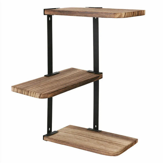 3 Tier Corner Shelf - Lucca Modern Floating Wall Shelves for Storage and Display - Mel Store