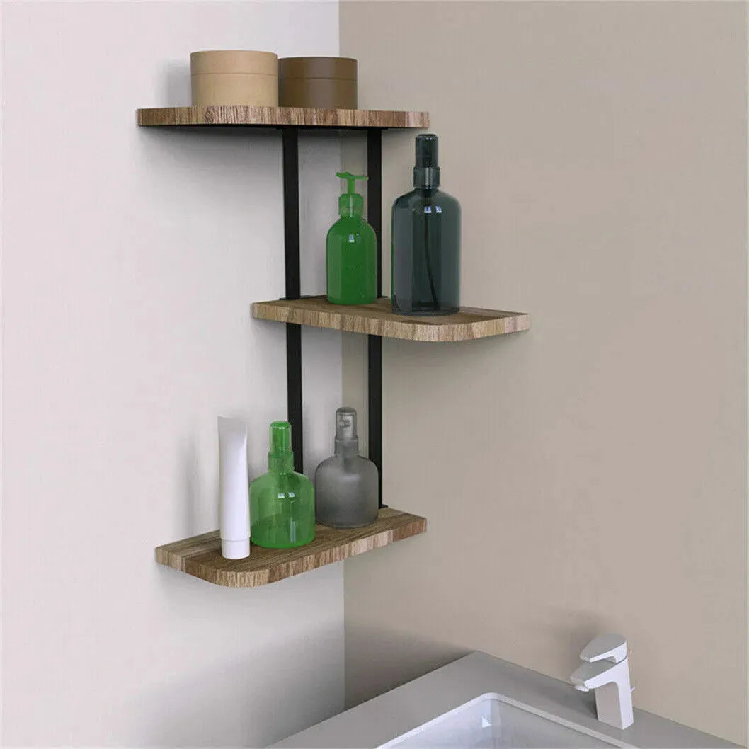 3 Tier Corner Shelf - Lucca Modern Floating Wall Shelves for Storage and Display - Mel Store