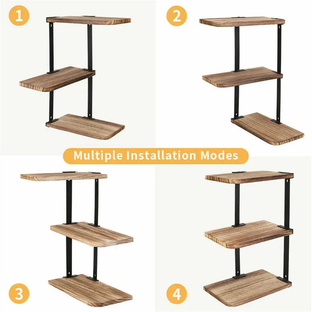 3 Tier Corner Shelf - Lucca Modern Floating Wall Shelves for Storage and Display - Mel Store