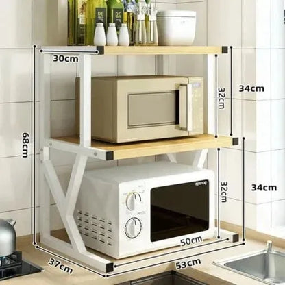 3-Tier Kitchen Rack with Hooks - Multi-Purpose Storage Solution - Mel Store