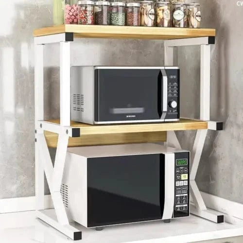 3-Tier Kitchen Rack with Hooks - Multi-Purpose Storage Solution - Mel Store