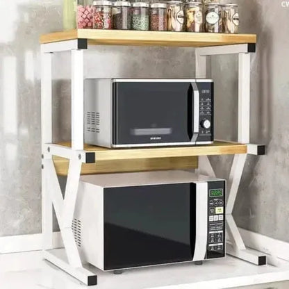 3-Tier Kitchen Rack with Hooks - Multi-Purpose Storage Solution - Mel Store