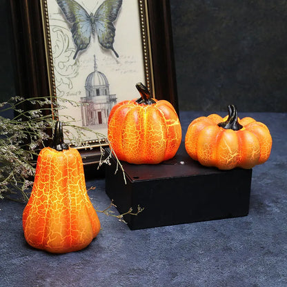 Halloween Pumpkin Lantern LED Candle Lamp - Luminous Resin Pumpkin Decoration