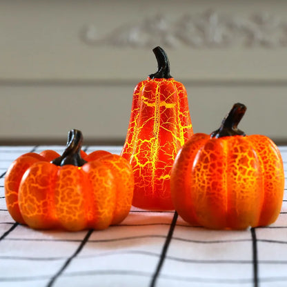Halloween Pumpkin Lantern LED Candle Lamp - Luminous Resin Pumpkin Decoration
