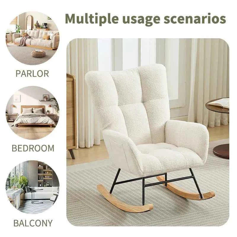 Rocking Chair Single Recliner Casual Lounger Lounge Chair Cushion For Living Room Bedroom