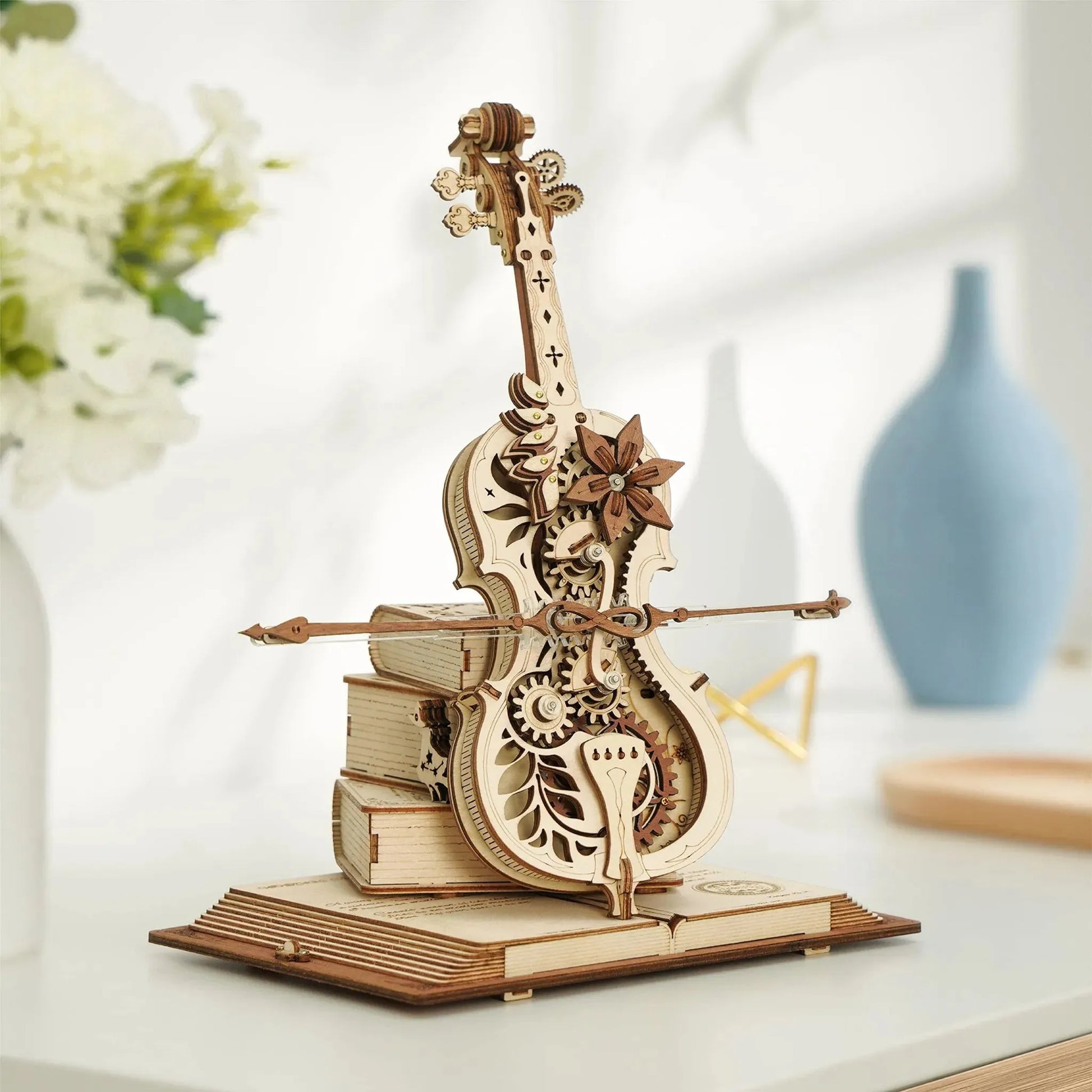 Robotime ROKR Magic Cello Music Box - Moveable STEM 3D Wooden Puzzle Creative Toy AMK63 - Mel Store